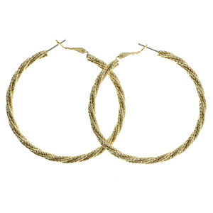 bebe gold hoop earrings NWOT bbe19nc